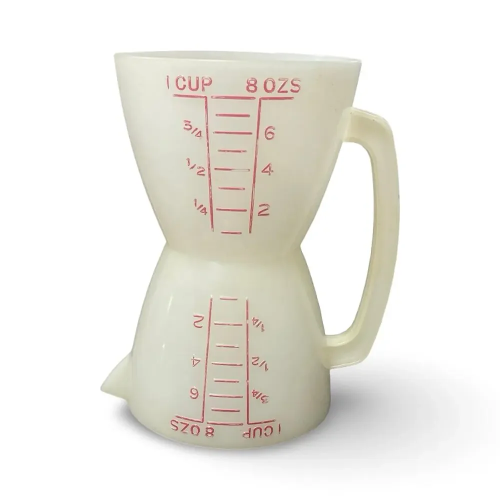 Vintage Tupperware Hourglass Measuring Cup 860 Two-Sided Wet Dry 1 Cup 8oz USA